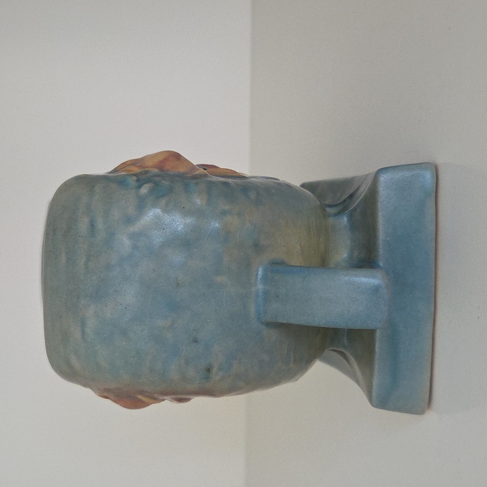 Roseville Pillow Vase Blue Magnolia - Picture 2 of 5